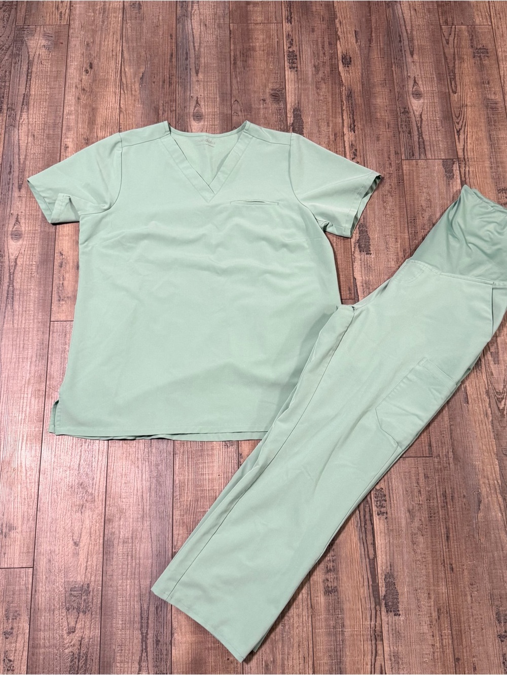 Mandala Scrub Set Maternity Scrubs M + Regular Top M Sage Green